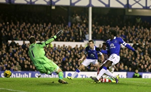 Everton 4 V Stoke City 0 : Goodison Park : 30-11-2013 Prints: Everton's Romelu Lukaku Nets Fourth Goal in Dominant 4-0 Win Over Stoke City at Goodison Park