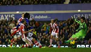 Everton 4 V Stoke City 0 : Goodison Park : 30-11-2013 Prints: Everton's Romelu Lukaku Scores Brace: Everton Crushes Stoke City 4-0 in Premier League