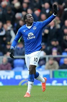 Images Dated 5th March 2016: Everton's Romelu Lukaku Scores First Goal: Everton vs West Ham United, Barclays Premier League