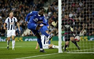 Images Dated 28th September 2015: Everton's Romelu Lukaku Scores Hat-Trick: Crushing West Bromwich Albion in Premier League