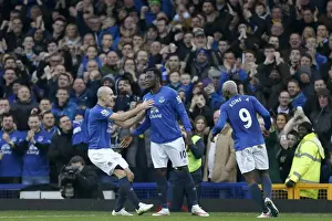 Framed Print : Everton's Romelu Lukaku Scores Second Goal Against Newcastle United at Goodison Park Framed Print : Everton's Romelu Lukaku Scores Second Goal Against Newcastle United at Goodison Park