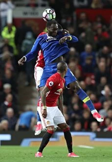 Images Dated 4th April 2017: Everton's Romelu Lukaku vs. Manchester United's Eric Bailly: A Premier League Rivalry at Old