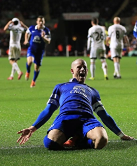 Swansea City 1 V Everton 2 : Liberty Stadium : 22-12-2013 Prints: Everton's Ross Barkley Scores Double Stunner: Thrilling 2-1 Win Against Swansea City (December 22)