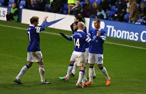 Images Dated 4th January 2014: Everton's Ross Barkley Scores First Goal in FA Cup Victory over Queens Park Rangers (4-0)