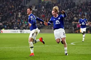 Everton's Ross Barkley and Tom Davies Celebrate Second Goal vs. Hull City in Premier League