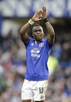 Images Dated 18th February 2012: Everton's Royston Drenthe: Emotional Reaction to FA Cup Fifth Round Victory over Blackpool