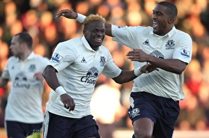 08 January 2011 Scunthorpe United V Everton Prints: Everton's Saha and Distin