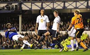 Images Dated 10th November 2010: Everton's Saha Targets Victory: Barclays Premier League Clash vs. Bolton Wanderers at Goodison Park