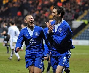 Images Dated 4th February 2010: Everton's Shane Duffy: Thrilling Penalty Goal Celebration