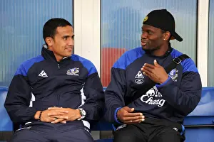 15 July 2011 Bury V Everton Prints: Everton's Star Duo: Tim Cahill and Louis Saha Shine in Pre-Season Friendly at Bury's Gigg Lane (15 July 2011)