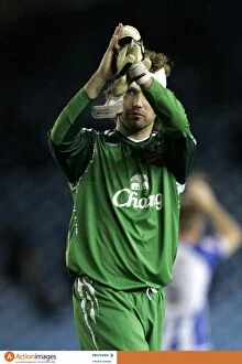 Images Dated 26th September 2007: Everton's Stefan Wessels Celebrates Carling Cup Victory