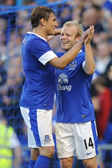 Pre Season Friendly - Everton V AEK Athens - Goodison Park Prints: Everton's Steven Naismith Hat-Trick: Pre-Season Glory Over AEK Athens at Goodison Park