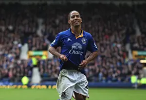 Everton's Steven Pienaar: Double Delight as He Celebrates Second Goal Against Sunderland (09 April 2012, Goodison Park)