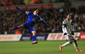 Swansea City 1 V Everton 2 : Liberty Stadium : 22-12-2013 Prints: Everton's Steven Pienaar Sparks Victory over Swansea City in the Barclays Premier League (December 22)
