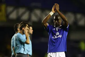 Everton's Sylvain Distin Celebrates Europa League Victory at Goodison Park: A Heartfelt Applause for the Faithful Fans