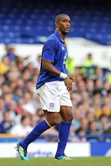 Pre-Season Friendly Prints: Everton's Sylvain Distin at Goodison Park: Everton FC vs Villarreal (2011 Pre-Season Friendly)