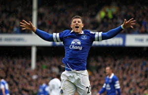 Everton 3 V Swansea City 2 : Goodison Park : 22-03-2014 Prints: Everton's Thrilling Penalty Victory Over Swansea City (22-03-2014): Ross Barkley's Decisive Kick