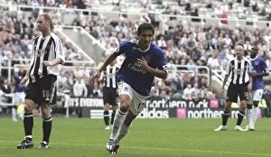 Newcastle v Everton Collection: Evertons Tim Cahill celebrates scoring the first goal for his side