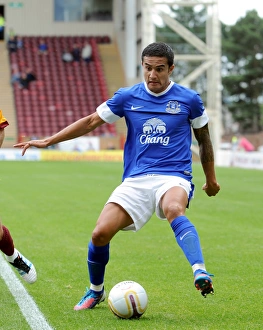 Season 2012-13 Prints: Everton's Tim Cahill Fights for Victory: Everton vs Motherwell (Pre-Season Friendly)