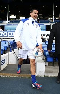 Images Dated 13th May 2012: Everton's Tim Cahill: Focused and Ready – Pre-Match Ritual Before Newcastle United Clash