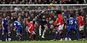 Images Dated 4th December 2013: Everton's Tim Howard: Heroic Save Secures 1-0 Upset Against Manchester United (Old Trafford)