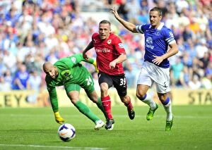 Images Dated 31st August 2013: Everton's Tim Howard Shines: 0-0 Stalemate Against Cardiff City (August 31, 2013)