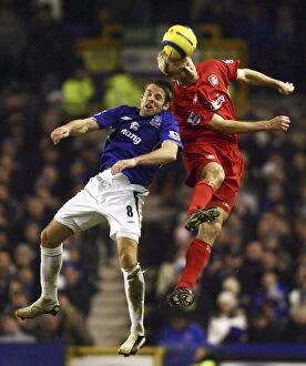 Images Dated 28th December 2005: Everton's Titans Clash: James Beattie vs. Sami Hyypia