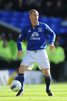 Everton's Tony Hibbert in Action: Premier League Battle at Goodison Park (September 17, 2011) - Everton vs Wigan Athletic
