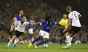 Capital One Cup : Round 3 : Fulham 1 v Everton 2 : Craven Cottage : 24-09-2013 Collection: Everton's Triumph over Fulham: Lukaku's Pursuit in the Capital One Cup