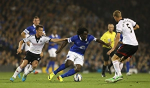 Capital One Cup Prints: Everton's Triumph over Fulham: Lukaku's Pursuit in the Capital One Cup