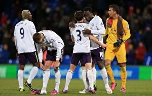 Images Dated 31st January 2015: Everton's Triumph: Lukaku and Baines in Unified Victory Celebration at Selhurst Park