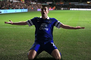 Swansea City 1 V Everton 2 : Liberty Stadium : 22-12-2013 Prints: Everton's Triumph: Seamus Coleman Scores Game-Winning Goal vs