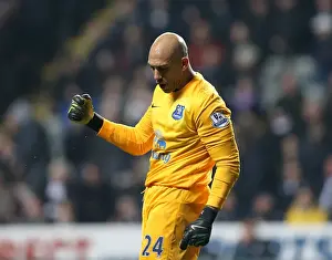 Newcastle United 0 V Everton 3 : St. James' Park : 25-03-2014 Prints: Everton's Triumph: Tim Howard and Leon Osman's Celebration of a 3-0 Goal Against Newcastle United