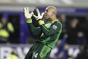 05 January 2011 Everton V Tottenham Hotspur Prints: Everton's Triumph: Tim Howard's Victory Celebration vs