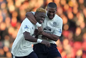 Framed Print : Everton's Unforgettable FA Cup Moment: Saha and Distin's Euphoric Goal Celebration (January 2011) Framed Print : Everton's Unforgettable FA Cup Moment: Saha and Distin's Euphoric Goal Celebration (January 2011)