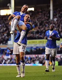 Everton's Unforgettable Moment: Donovan's Fourth Goal Celebration with Rodwell at Goodison Park