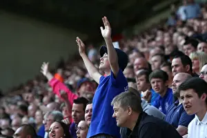 30 April 2011 Wigan Athletic V Everton Prints: Everton's Unwavering Passion: A Battle at DW Stadium (30 April 2011) - Wigan Athletic vs Everton