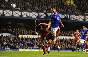 Images Dated 21st September 2011: Everton's Vellios Goes for Glory: Carling Cup Showdown vs. West Brom at Goodison Park