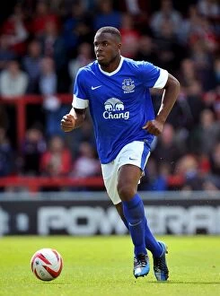 Images Dated 14th July 2012: Everton's Victor Anichebe in Action: A Pre-Season Thriller at Morecambe's Globe Arena