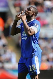 Swansea City 0 V Everton 3 : Liberty Stadium : 22-09-2012 Prints: Everton's Victor Anichebe Celebrates Game-winning Goal: Swansea City 0-3 Everton (Liberty Stadium)