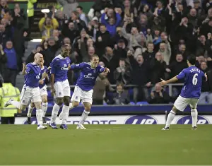 Everton's Victor Anichebe Celebrates Thrilling Goal Against Newcastle United