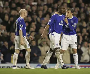 Everton's Victor Anichebe Scores and Celebrates Double with Captain Neville (Everton vs Newcastle United)