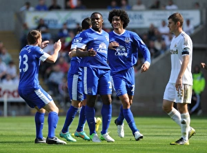 Swansea City 0 V Everton 3 : Liberty Stadium : 22-09-2012 Prints: Everton's Victor Anichebe Scores Thrilling Goal