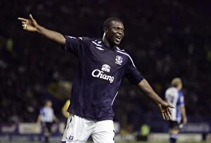 Images Dated 26th September 2007: Everton's Yakubu Hat-Trick: Triumphing Over Sheffield Wednesday in the 2007 Carling Cup Third Round