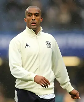 Sylvain Distin Prints: FA Cup Battle: Sylvain Distin of Everton Faces Chelsea at Stamford Bridge