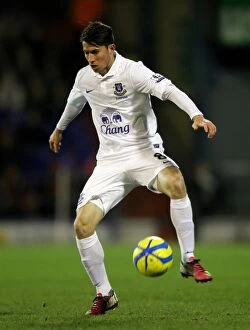 Images Dated 16th February 2013: FA Cup Fifth Round: Bryan Oviedo's Thrilling Performance - Oldham Athletic vs. Everton
