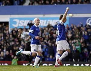 Celebration Full Length Gallery: FA Cup - Fifth Round - Everton v Swansea City - Goodison Park