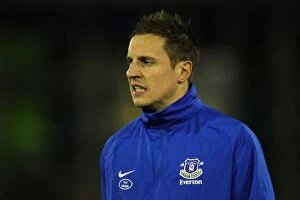 Images Dated 16th February 2013: FA Cup Fifth Round: Phil Jagielka of Everton Faces Off Against Oldham Athletic at Boundary Park