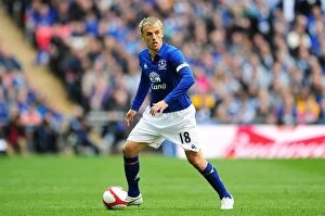 Images Dated 14th April 2012: FA Cup Semi-Final: Liverpool vs. Everton at Wembley Stadium - Phil Neville's Emotional Battle