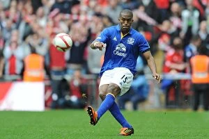 Images Dated 14th April 2012: FA Cup Semi-Final Showdown: Sylvain Distin Leads Everton Against Liverpool at Wembley Stadium